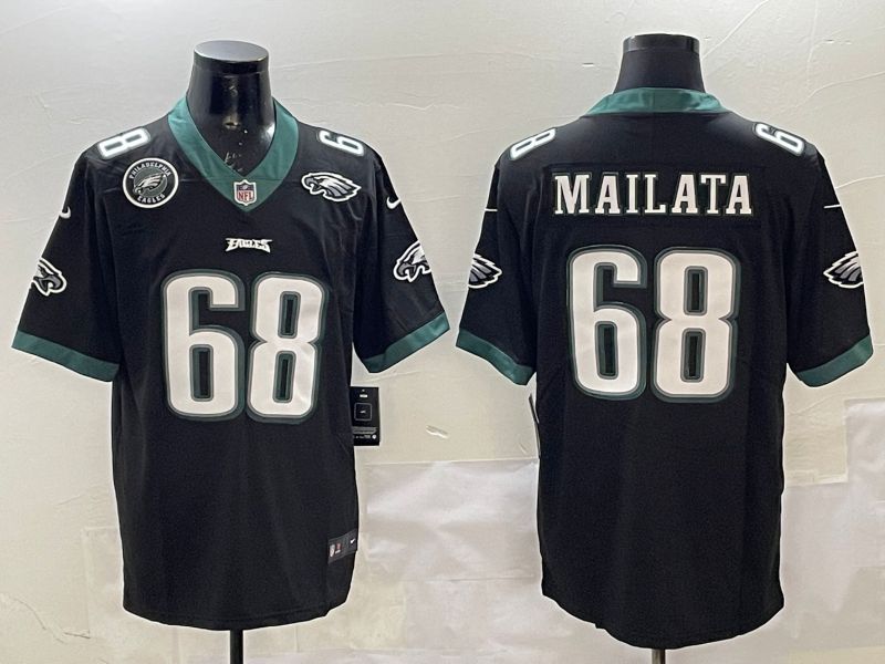 Men Philadelphia Eagles #68 Mailata Black Second generations 2025 Nike Vapor Limited NFL Jersey style 6->philadelphia eagles->NFL Jersey